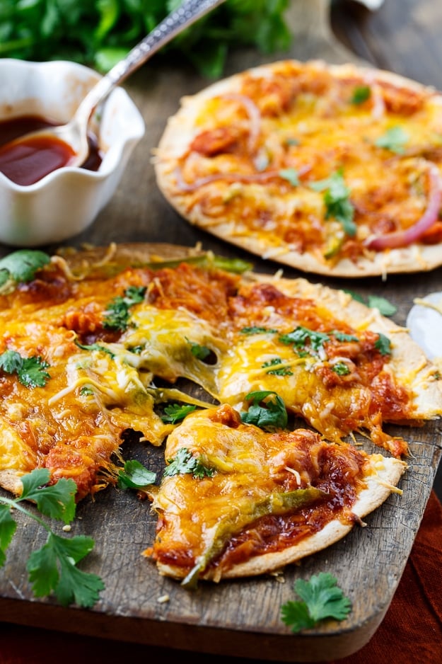 BBQ Salmon Tortilla Pizzas made with Chicken Of the Sea Salmon.