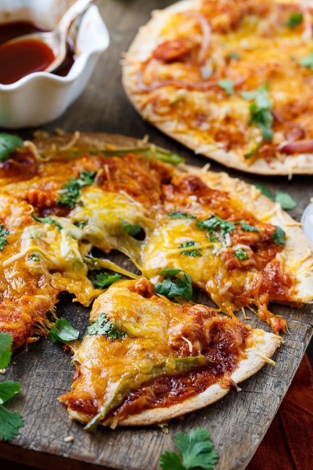 BBQ Salmon Tortilla Pizza with Chicken of the Sea pouched salmon