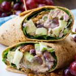 Chicken Salad Wrap with Apples, Grapes, and Spicy Pecans