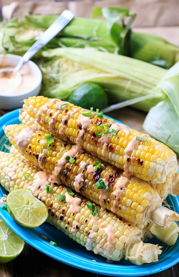 Grilled Corn with Chipotle Cream