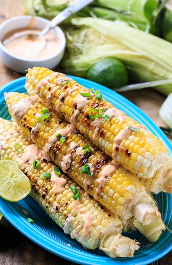 Grilled Corn with Chipotle Cream