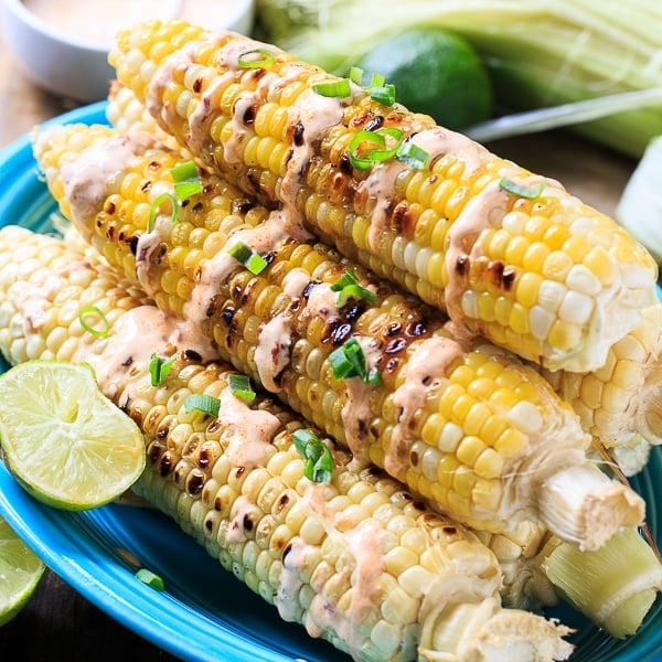 Grilled Corn With Chipotle Cream Spicy Southern Kitchen