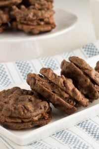 chocolate Chocolate-chip cookies with mocha cream filling
