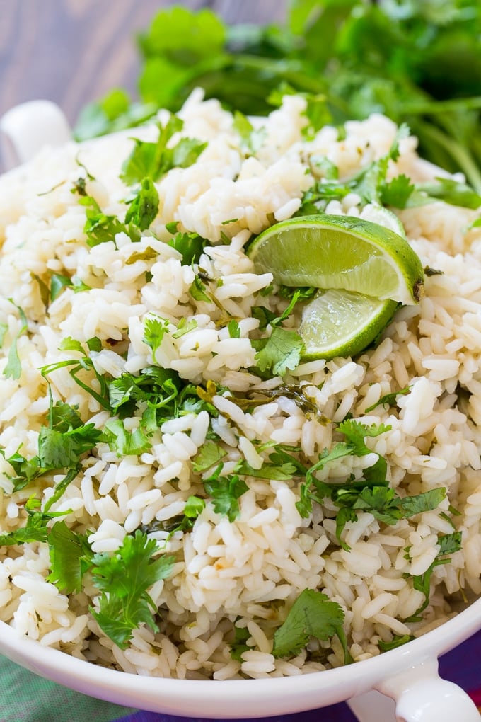 Cilantro Lime Rice makes a great side for tacos.