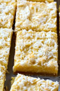 Butter Coconut Bars with Shortbread Crust