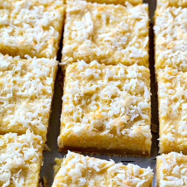 Butter Coconut Bars with Shortbread Crust