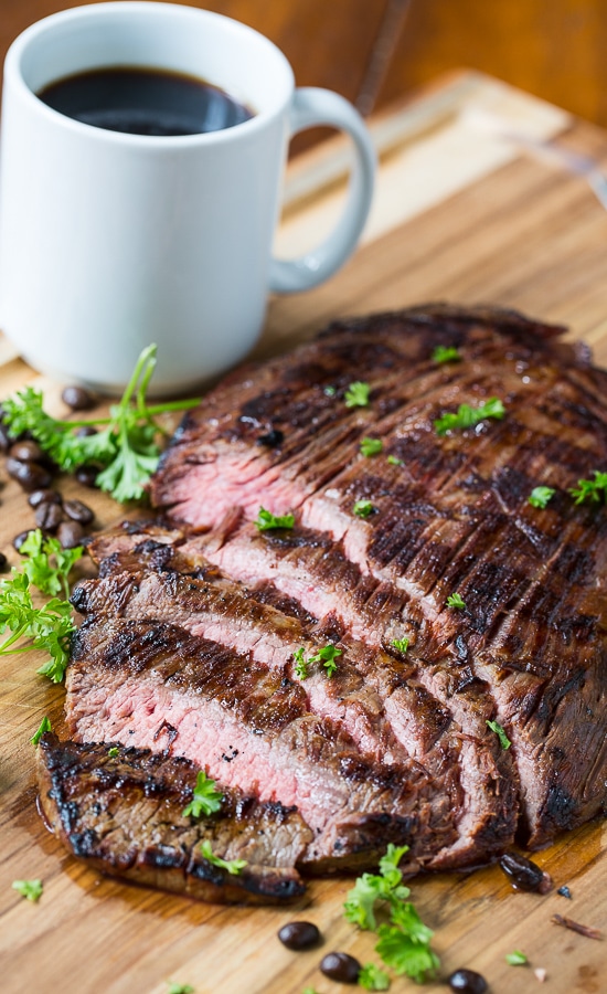 Coffe and Soy Marinated Flank Steak. Who would have thought coffee makes such a great marinade addition?