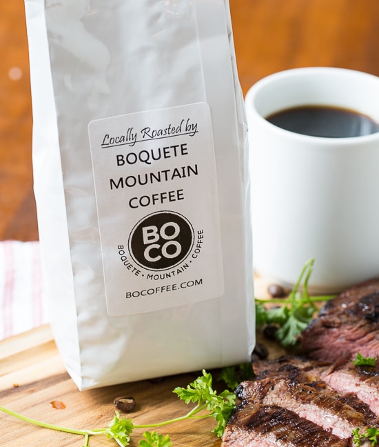 Coffee and Soy Marinated Flank Steak. Boquete Mountain Coffee