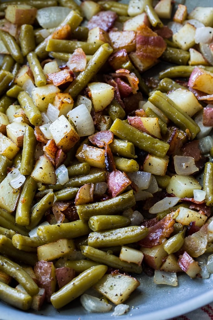 Country Ranch Green Beans and Potatoes with bacpn
