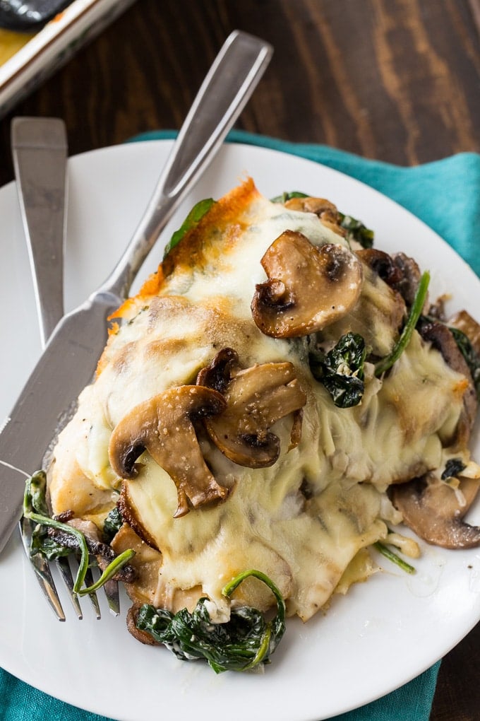 Creamed Spinach and Mushroom Smothered Chicken recipe