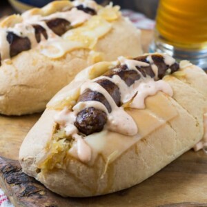 Crock Pot Reuben Brats