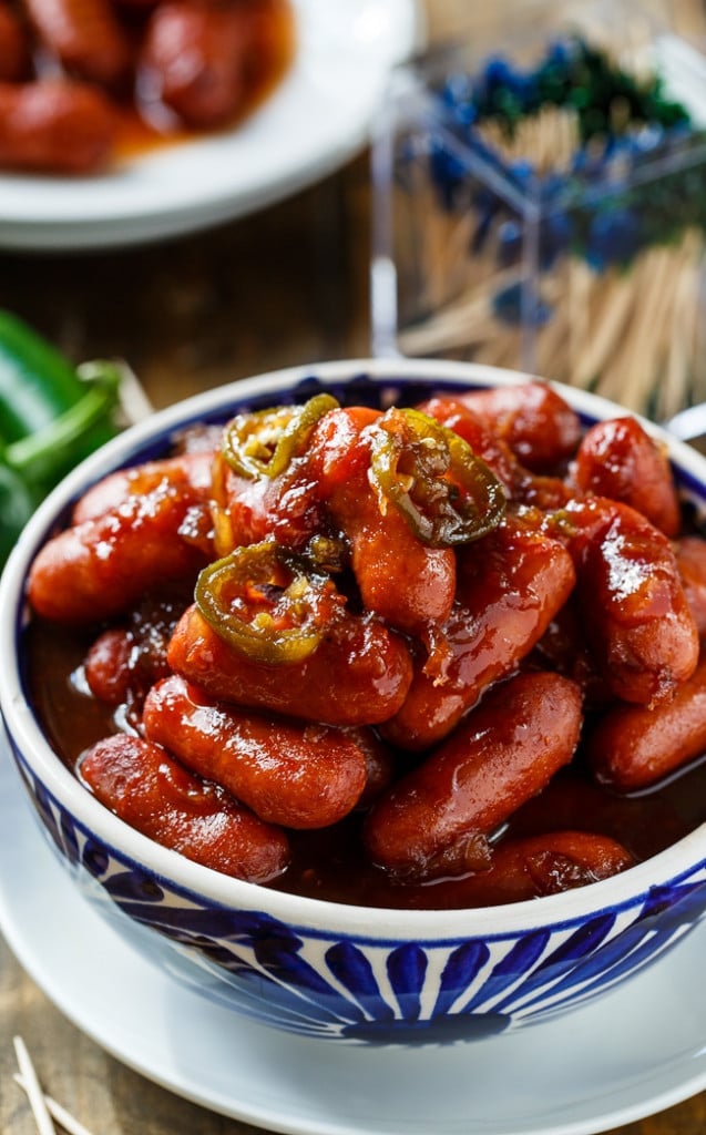 Crock Pot Little Smokies- the easiest appetizer ever. Great for holiday parties!