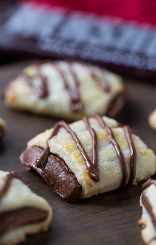 Chocolate Croissant Cookies - a buttery dough wrapped around a Hershey bar.