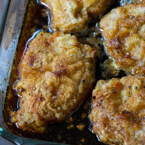 Crunchy Honey Garlic Pork Chops