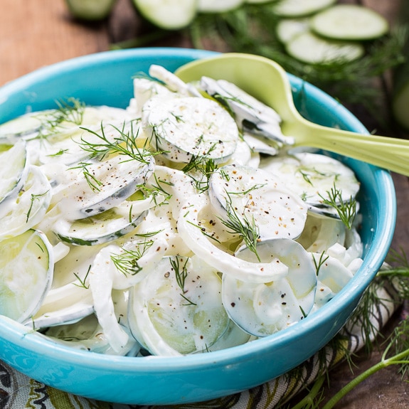 Southern Creamy Cucumbers #SpendaSweeties #Sweetswaps