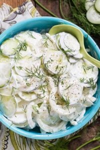 Southern Creamy Cucumbers make a light and refreshing summer side. #SplendaSweeties #SweetSwaps
