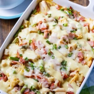 Eggs Benedict Casserole tastes just like Eggs Benedict but is easier to make and feeds a crowd.