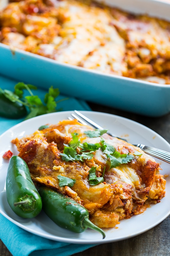 Cheesy, spicy, and delicous Shrimp Enchiladas