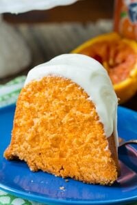 Fanta Pound Cake has a fabulous texture, a slight orange flavor, and a cream cheese icing.