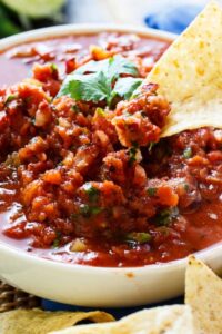 Fire-Roasted Salsa- super easy restaurant-style salsa that takes only minutes to make in a blender.