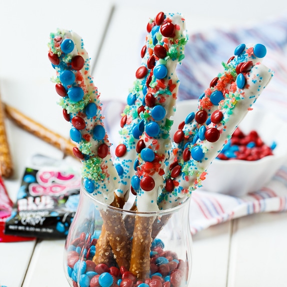 Firecracker Pretzel Rods with Pop Rocks