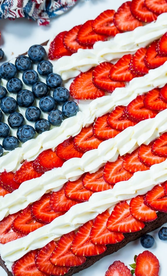 Flag Brownies make a patriotic dessert for the 4th of July.