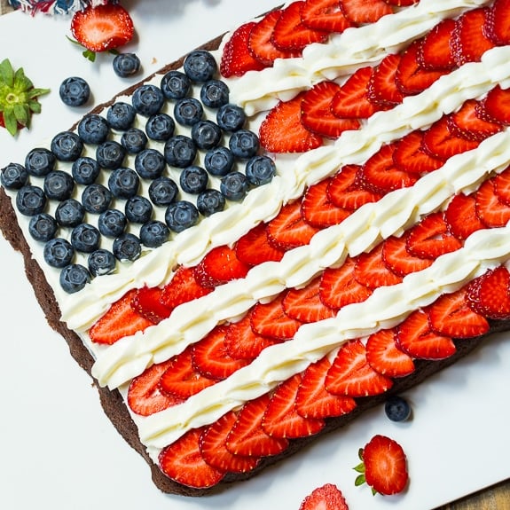 Flag Brownies make a patriotic dessert for the 4th of July.