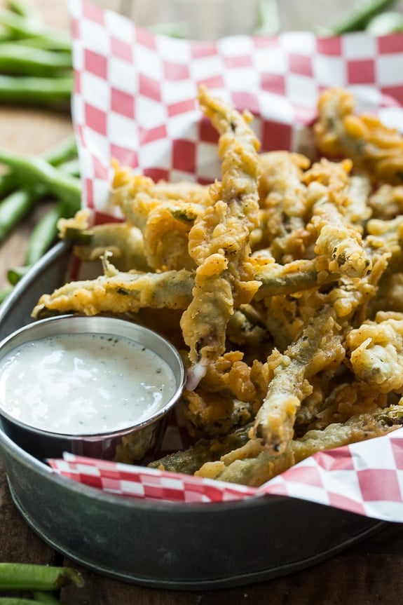 Fried Green Beans double coated in a super flavorful batter.