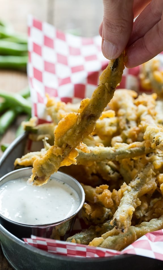 Fried Green Beans double coated in a super flavorful batter.