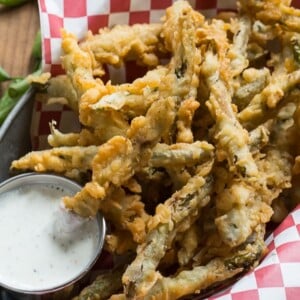 Fried Green Beans double dipped in a super flavorful batter.