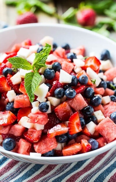 Red, White, and Blue Fruit Salad - Spicy Southern Kitchen