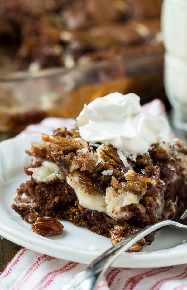 German Chocolate Upside-Down Cake - Spicy Southern Kitchen