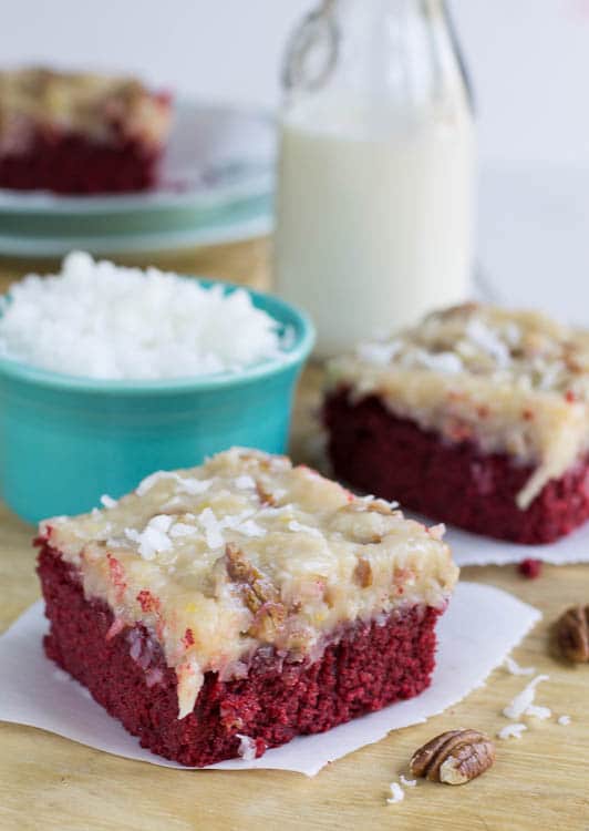 German Chocolate-Red Velvet Cake