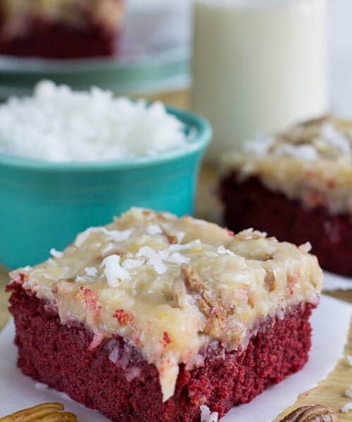 German Chocolate-Red Velvet Cake