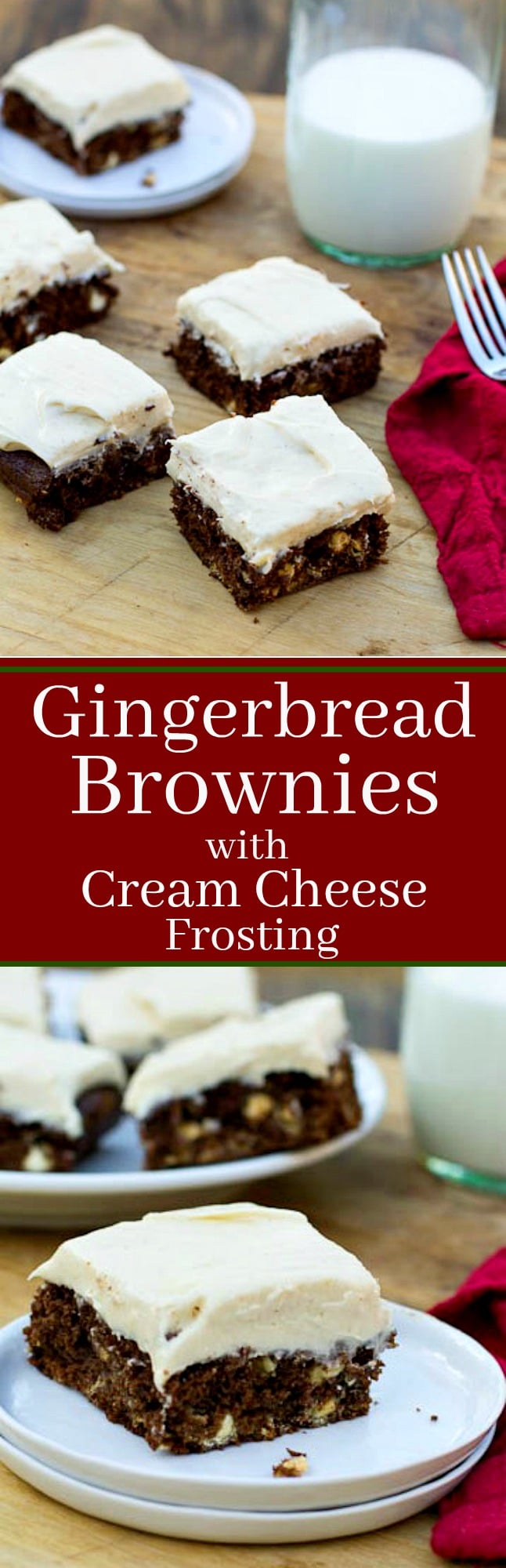 Gingerbread Brownies with Cream Cheese Frosting