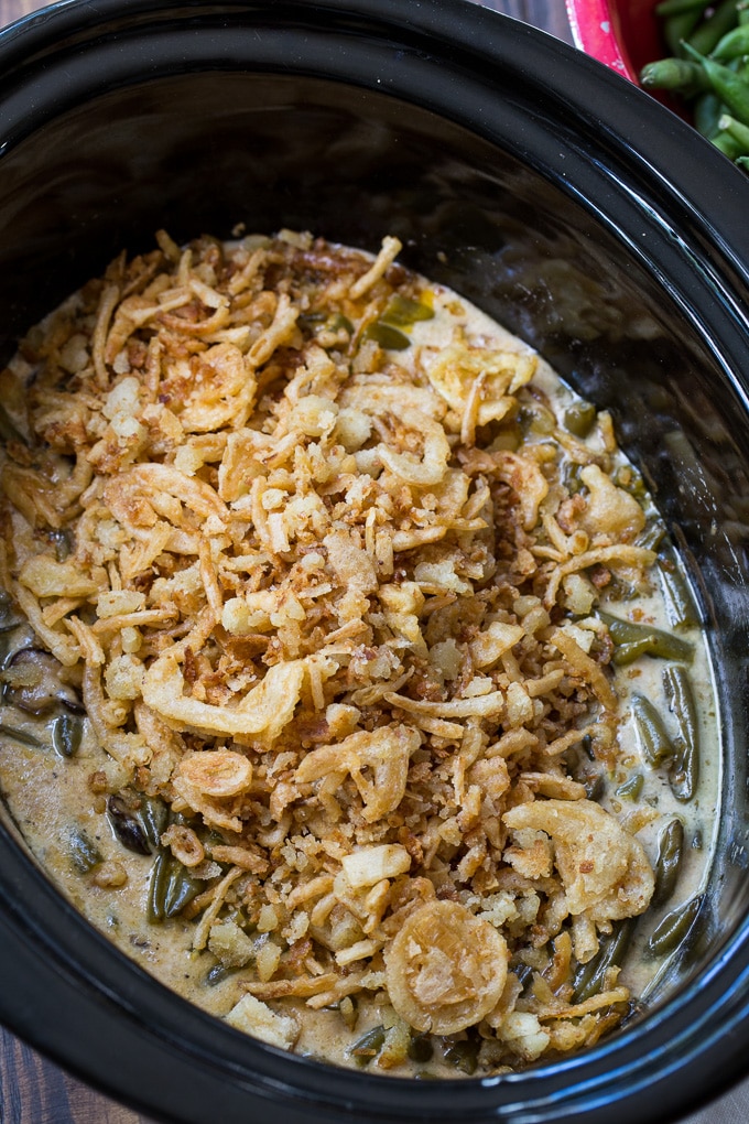 Camping Crockpot Green Bean Casserole