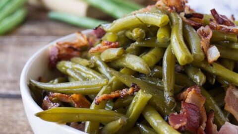 Crock Pot Buttery Bacon Green Beans - Spicy Southern Kitchen
