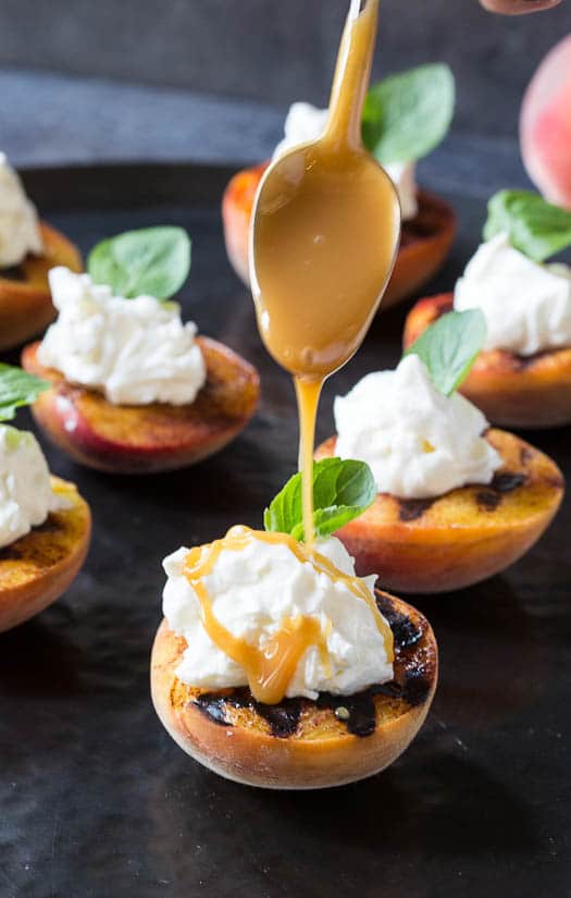 Grilled Peaches with Mascarpone Cheese