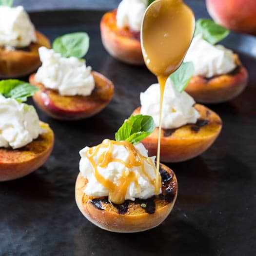 Grilled Peaches with Mascarpone Whipped Cream