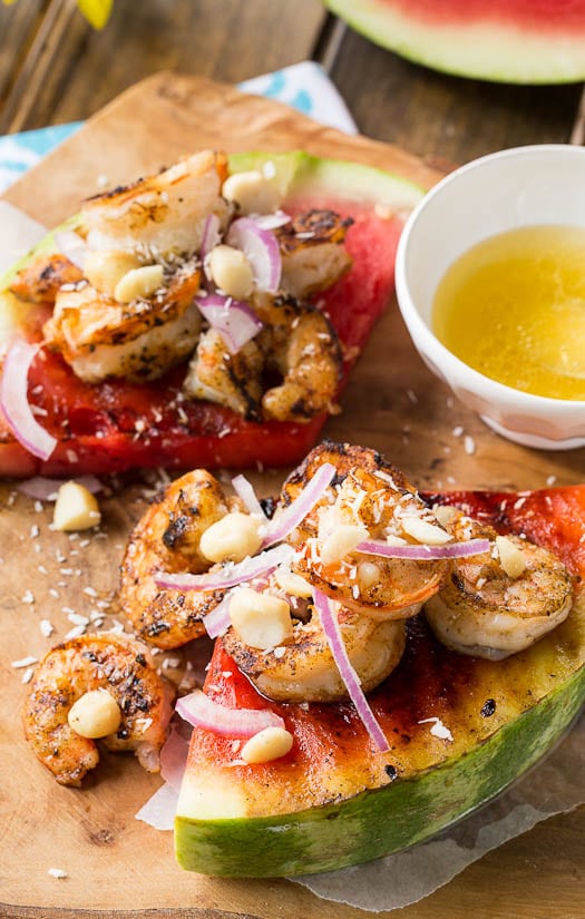 Grilled Watermelon with Tropical Shrimp