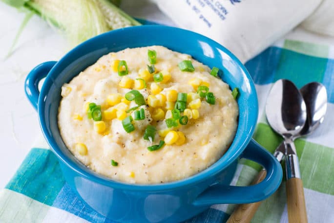 cheese grits with corn and vidalia onion