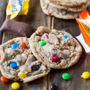 Use excess Halloween candy to make these easy Candy Cookies.
