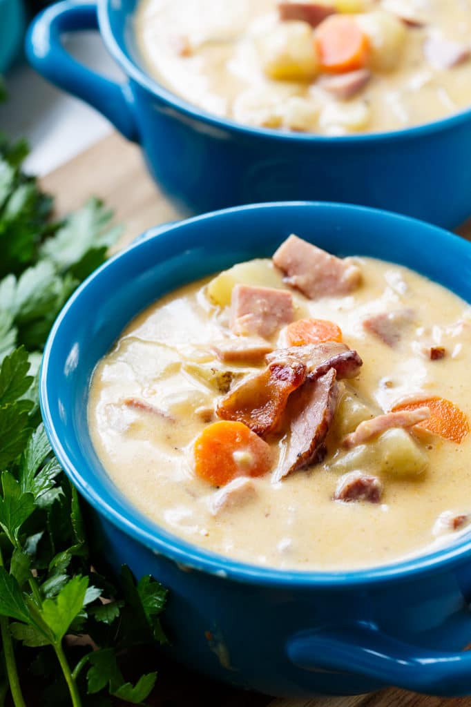 Cheesy Ham and Potato Chowder Spicy Southern Kitchen