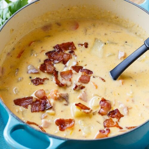 Cheesy Ham and Potato Chowder Spicy Southern Kitchen