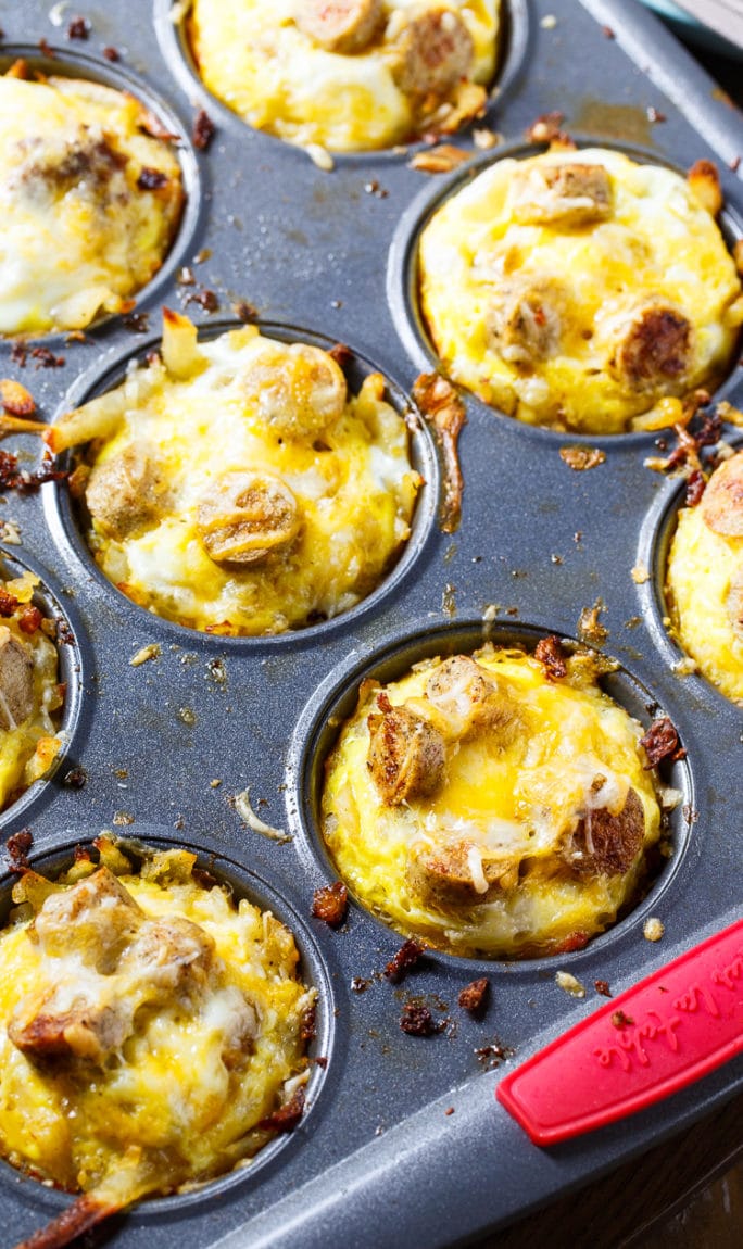 Sausage, Egg, and Cheese Hash Brown Muffins - Spicy Southern Kitchen