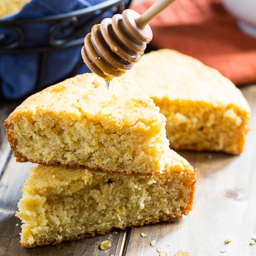 Honey Cornbread - moist and tender and sweetened nicely with honey.