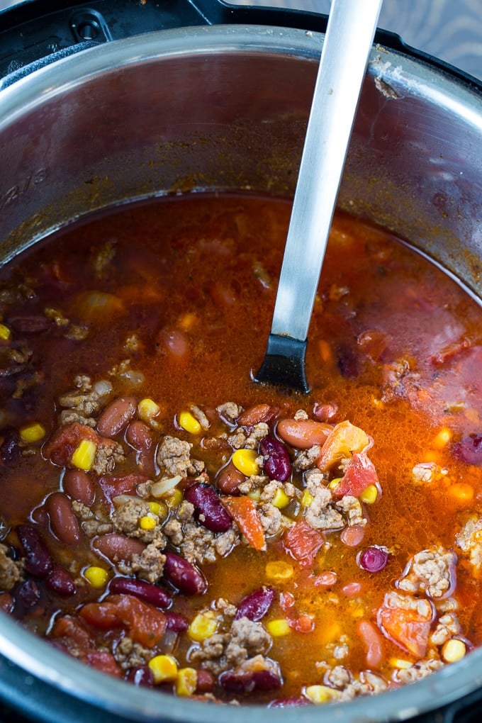 Instant Pot Taco Soup is an easy dinner recipe made with ground beef
