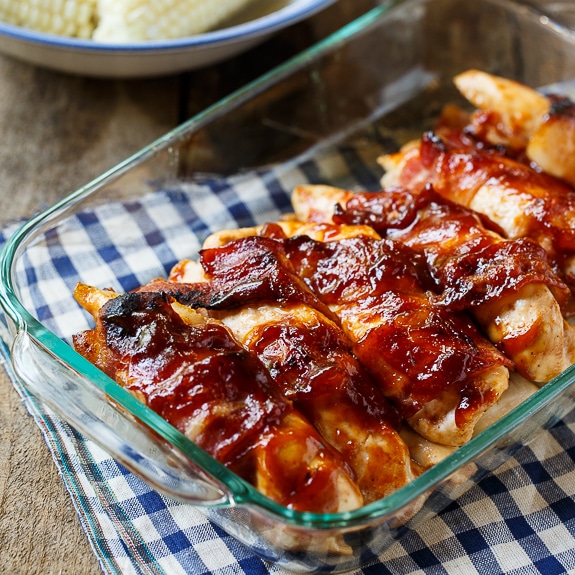 bacon wrapped chicken with jack daniels bbq sauce