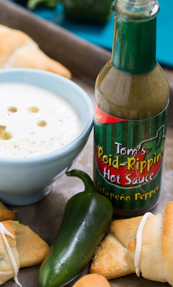 Jalapeno Popper Crescent Rolls with Spicy Ranch