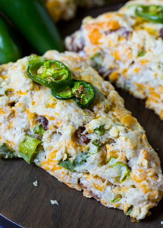 Jalapeno Bacon Scones with cheddar cheese